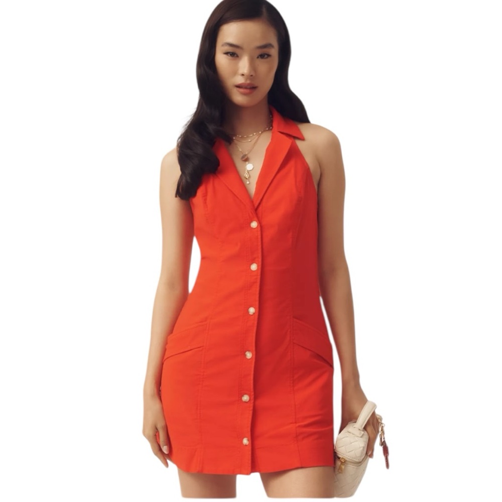 Anthropologie Maeve The Amelia Mini Dress Red Sleeveless NWT Medium - Picture 5 of 13